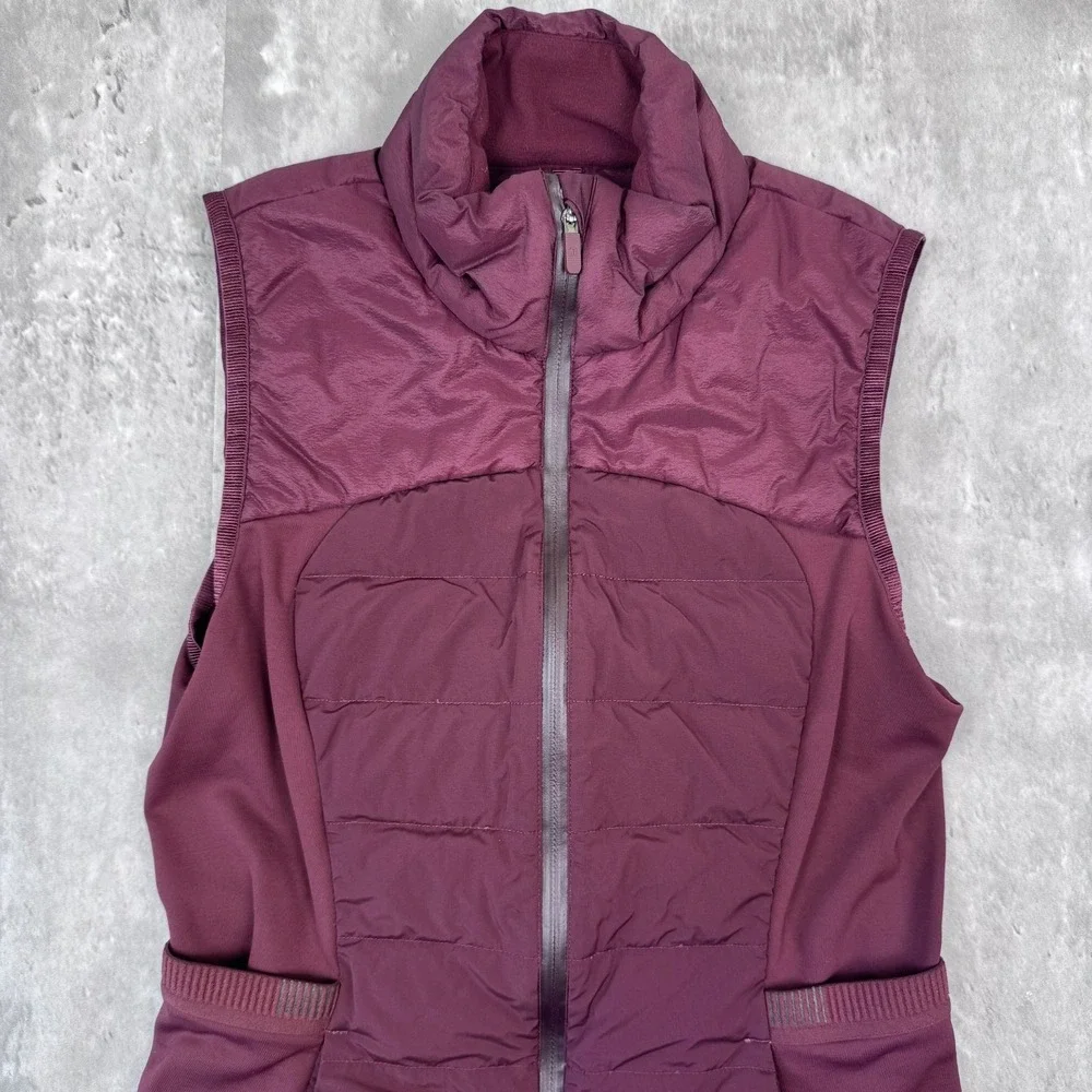 Lululemon Down For It All Vest Womens 4 Purple Puffer Running Quilted Insulated